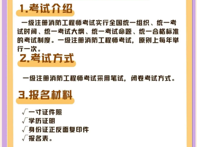 一級(jí)消防工程師考試科目時(shí)間安排,一級(jí)消防工程師考試科目時(shí)間