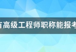 我只有高級工程師職稱能報考注冊監理工程師嗎?謝謝